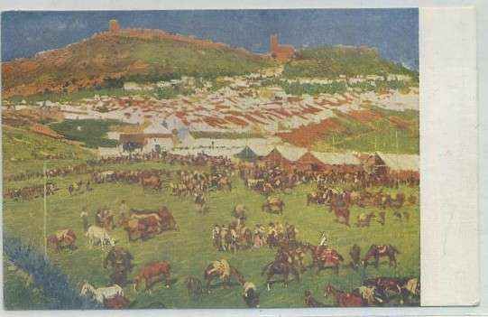 POSTAL DE ARTE. M. BERTOLUCHI. MERCADO DE CABALLOS Nº 818
