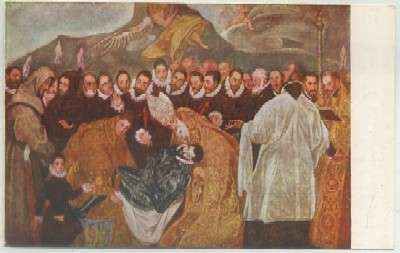 POSTAL DE ARTE. EL GRECO. EL ENTIERRO DEL CONDE DE ORGAZ Nº 1504