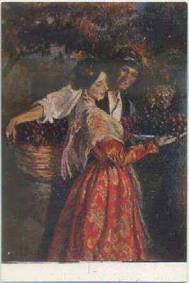 POSTAL DE ARTE. J. MONGRELL. DE COGER UVAS Nº 174