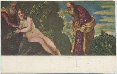 POSTAL DE ARTE. TINTORETO. LA CASTA SUSANA Nº 1058