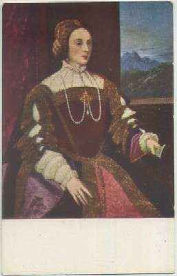 POSTAL DE ARTE. TIZIANO. RETRATO EMPERATRIZ DOÑA ISABEL DE PORTUGAL Nº 1055