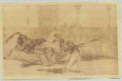 POSTAL DE ARTE. GOYA. COGIDA DE UN MORO ESTANDO EN LA PLAZA