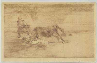 POSTAL DE ARTE. GOYA. DESGRACIADA MUERTE DE PEPE - HILLO EN LA PLAZA DE MADRID