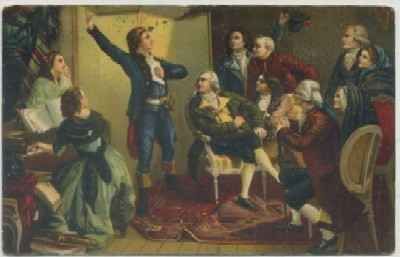 POSTAL DE ARTE. ROUGET DE LISLE CHANTANT LA MARSEILLAISE. LOUVRE