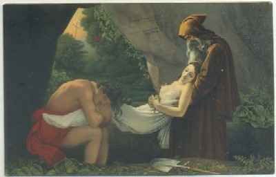 POSTAL DE ARTE. ATALA AU TOMBEAU
