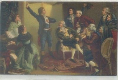POSTAL DE ARTE. ROUGET DE LISLI CHANTANT LA MARSEILLAISE