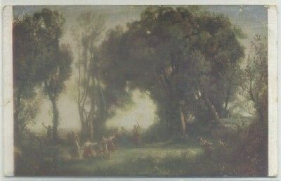 POSTAL DE ARTE. UNA MAÑANA. J. COROT. MUSEO LOUVRE