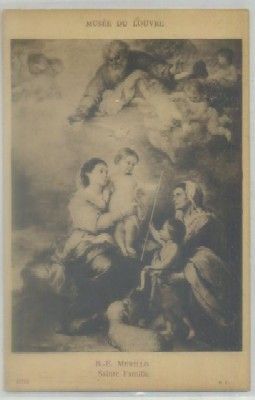 POSTAL DE ARTE. SANTA FAMILIA. MURILLO. LOUVRE