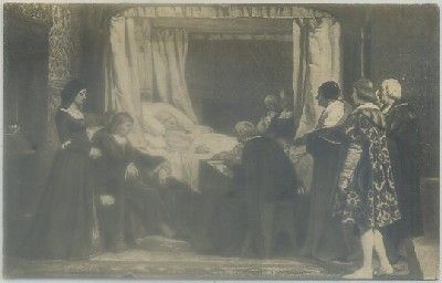 POSTAL DE ARTE. E. ROSALES. TESTAMENTO DE ISABEL LA CATOLICA