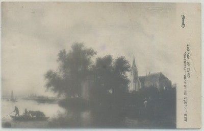 POSTAL DE ARTE. RUISDAEL. BORD DE RIVIERE. MUSÉE DU LOUVRE