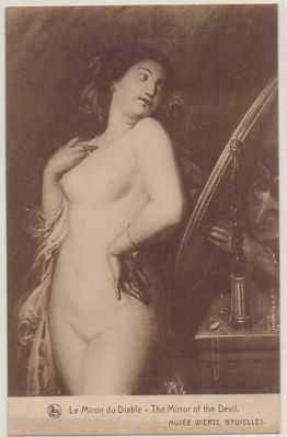 POSTAL DE ARTE. LE MIROIR DU DIABLE. MUSÉE WIERTZ. BRUXELLES