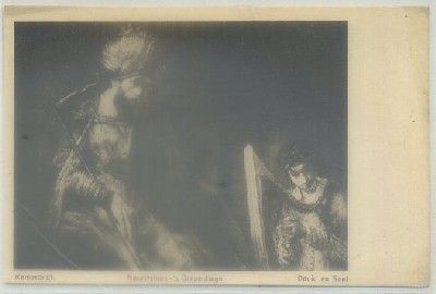 POSTAL DE ARTE. DAVID EN SAUL. REMBRANDT. MAURITSHUIS