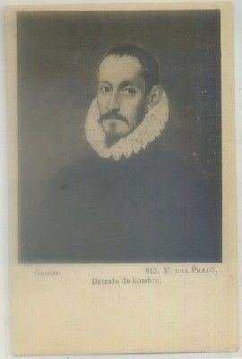POSTAL DE ARTE. GRECO. RETRATO DE HOMBRE. MUSEO DEL PRADO