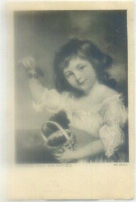 POSTAL DE ARTE. RUSSEL. LA PETITE FILLE AUX CERISES Nº 78