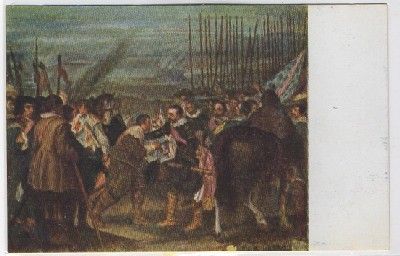 POSTAL DE ARTE. LAS LANZAS O RENDICION DE BREDA. VELAZQUEZ
