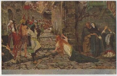 POSTAL DE ARTE. LOS CAMINOS DE SION ESTAN DE LUTO. ERNST WANTE