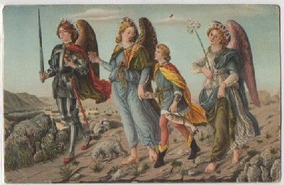 POSTAL DE ARTE. TOBIA CON GLI ARCANELI. SANDRO BOTTICELLI