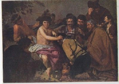 POSTAL DE ARTE. LOS BORRACHOS. VELAZQUEZ. MUSEO DEL PRADO Nº 1170