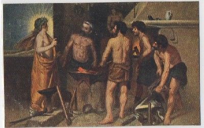 POSTAL DE ARTE. LA FRAGUA DE VULCANO. VELAZQUEZ. MUSEO DEL PRADO Nº 1171