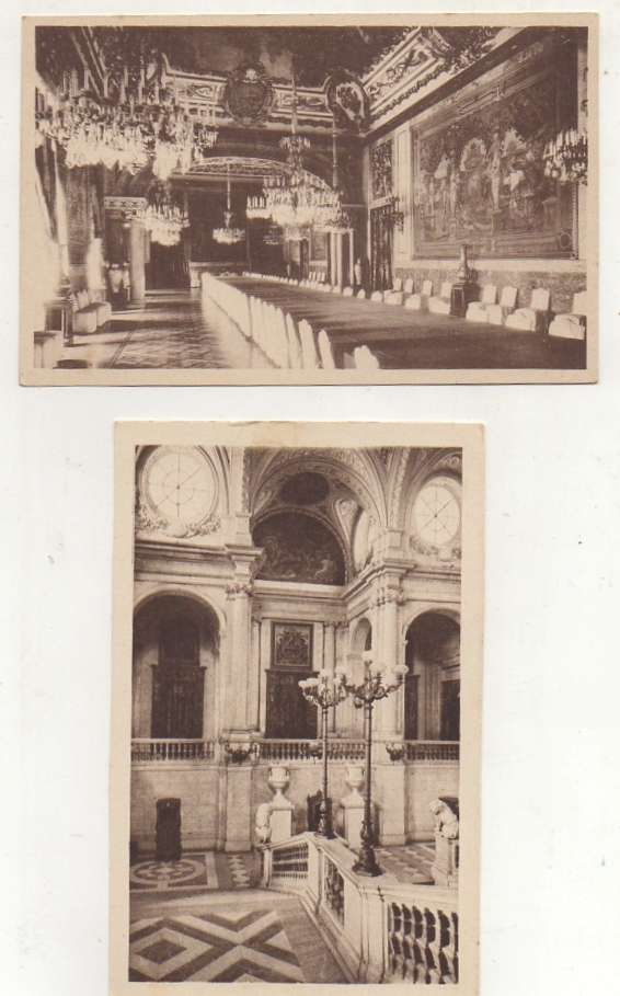 POSTAL DE ARTE. PALACIO NACIONAL DE MADRID. 2 POSTALES
