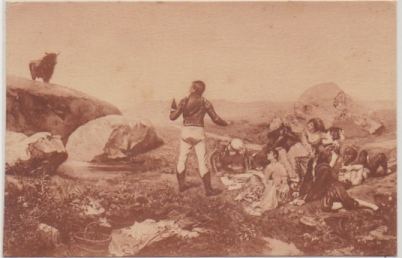 POSTAL DE ARTE. E. MELIDA. SE AGUÓ LA FIESTA