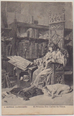 POSTAL DE ARTE. J. MORENO CARBONERO. EL PRINCIPE DE VIANA