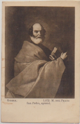 POSTAL DE ARTE. SAN PEDRO APOSTOL. RIBERA. MUSEO DEL PRADO