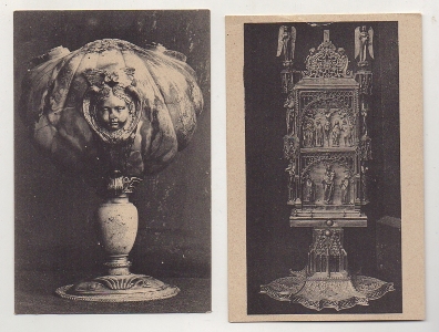 POSTAL DE ARTE. EXPOSICIÓN HISPANO-FRANCESA DE ZARAGOZA 1908. 2 POSTALES