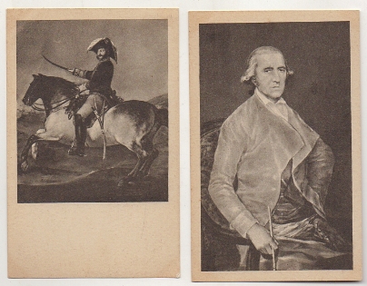 POSTAL DE ARTE. GENERAL PALAFOX Y D. FRANCISCO BAYEU. GOYA. EL PRADO