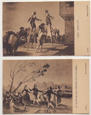 POSTAL DE ARTE. LOS ZANCOS Y EL BAILE DE S. ANTONIO DE LA FLORIDA. GOYA. EL PRADO