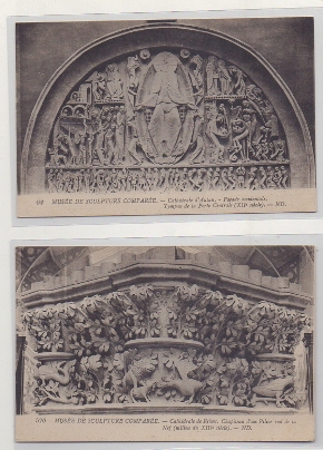 POSTAL DE ARTE. MUSÉE DE SCULPTURE COMPARÉE. 4 POSTALES