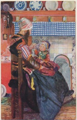 POSTAL DE ARTE. MOTHER A LITTLE DUTCH. PICTURESQUE HOLLAND