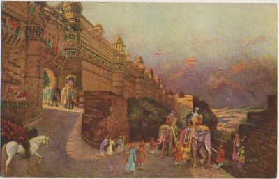POSTAL DE ARTE. VISITA ROYALE A GWALIOR