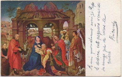 POSTAL DE ARTE. LA ADORACION. VAN DER WEIDEN
