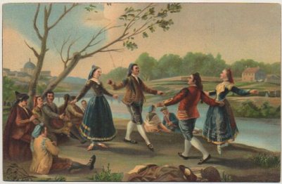 POSTAL DE ARTE. EL BAILE. SAN ANTONIO DE LA FLORIDA. GOYA