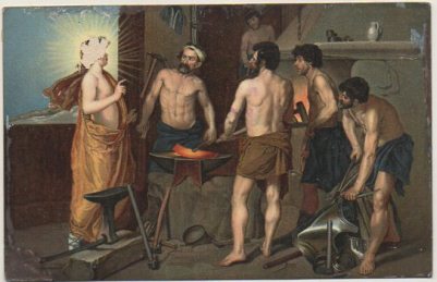 POSTAL DE ARTE. LA FRAGUA DE VULCANO