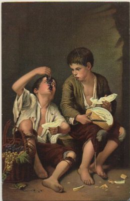 POSTAL DE ARTE. DIE MELONENESSER. MURILLO