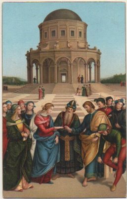 POSTAL DE ARTE. LO SPOSAUZIO DELLA VERGINE. RAPAHEL