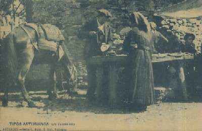 POSTAL ANTIGUA DE ASTURIAS TIPOS ASTURIANOS UN FERREIRO