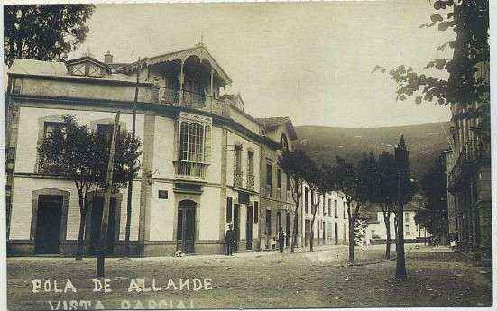 POSTAL ANTIGUA DE ASTURIAS (REPRODUCCION). POLA DE ALLANDE. VISTA PARCIAL