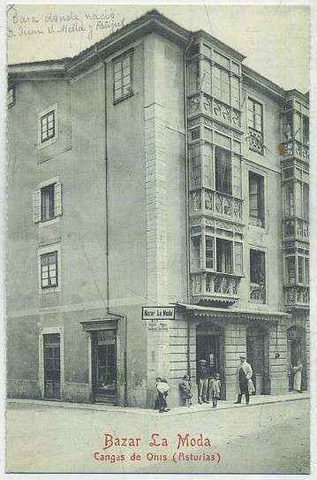 POSTAL ANTIGUA DE ASTURIAS (REPRODUCCION). CANGAS DE ONIS. BAZAR LA MODA