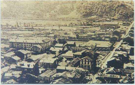POSTAL ANTIGUA DE ASTURIAS (REPRODUCCION). VISTA PARCIAL DE MIERES