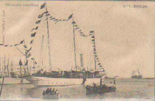 POSTAL DE BARCOS. ESCUADRA ESPAÑOLA Nº 1 GIRALDA