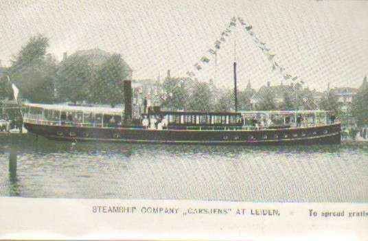 POSTAL DE BARCOS. STEAMSHIP COMPANY CARSJENS AT LEIDEN
