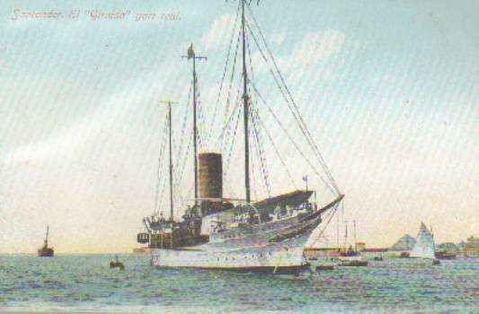 POSTAL DE BARCOS. SANTANDER EL GIRALDA YATE REAL