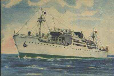 POSTAL DE BARCOS VIRGINIA DE CHURRUCA COMPAÑÍA TRASATLANTICA ESPAÑOLA
