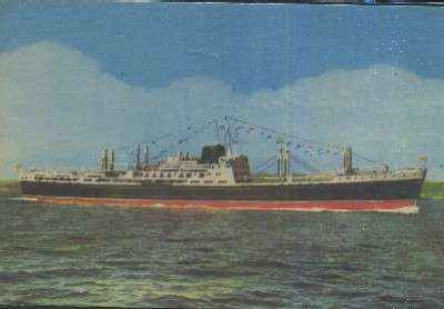 POSTAL DE BARCOS GUADALUPE COMPAÑÍA TRASATLANTICA ESPAÑOLA