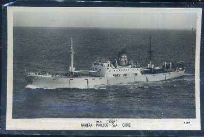 POSTAL DE BARCO - M.V. ESLA NAVIERA PINILLOS