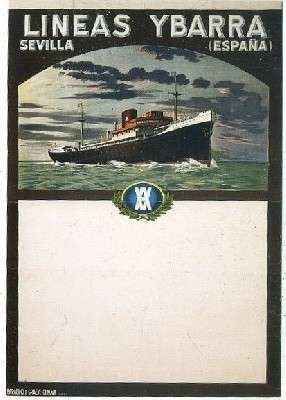 POSTAL DE BARCO. LINEAS YBARRA. SEVILLA