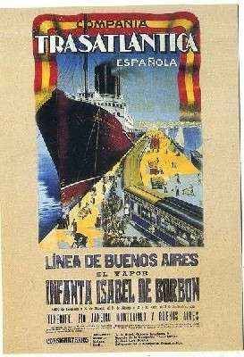 POSTAL DE BARCO. COMPAÑÍA TRASATLANTICA ESPAÑOLA. LINEA DE BUENOS AIRES